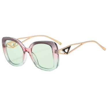 Imagem de Óculos de sol vintage estilo gatinho feminino, armação grande, estilo uv400, moda feminina, luxo (C6)