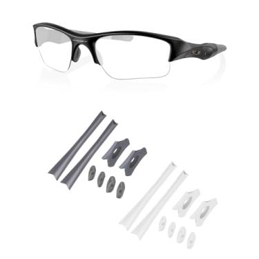 Imagem de Kits de borracha de substituição para óculos de sol Oakley Flak Jacket | Flak Jacket XLJ, Cinza + branco, 0