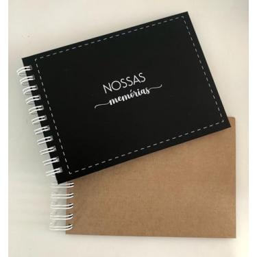 Imagem de Caderno Álbum de Fotos Scrapbook Kraft 15x21cm 25 folhas Nossas Memórias