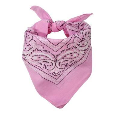 Imagem de Bandana Colorida Varias Cores Lenço Moda Algodão - ROSA PURP, Rosa