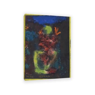 Imagem de Paul Klee Canvas Wall Art Figurine the Old Woman Poster Vintage Classic Pintura a Óleo Pintura Mestre Impressão Adequada Sala de Estar Escritório Decoração de Parede Legal 110x80cm (109.2x78.7 cm