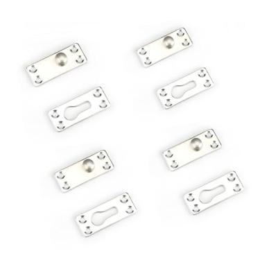 Imagem de KiBcsLic 4 peças de fixadores de grade de cama, acessórios de conexão para cabeceiras, estrados de cama, suportes universais de ferro e madeira, Pino único