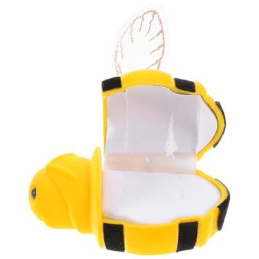 Imagem de SAFIGLE Caixa de Honey Bee, Estojo de Veludo para Anéis, Brinquedo de Pelúcia Bumblebee Com Asas Amassadas, Organizador Decorativo de para Anéis, Brincos, Pulseiras, Cores Sortidas, 6,9 X 6,9 X 3,7