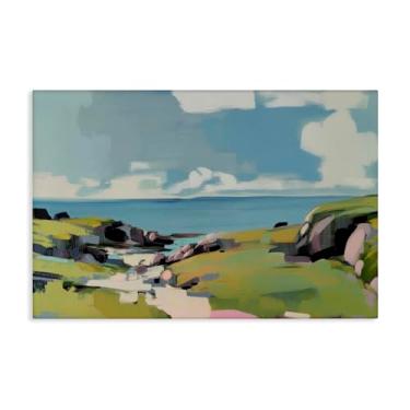 Imagem de Stupell Industries Arte de parede em tela Green Bay Breeze por Elara Yasna, 40 x 61 cm