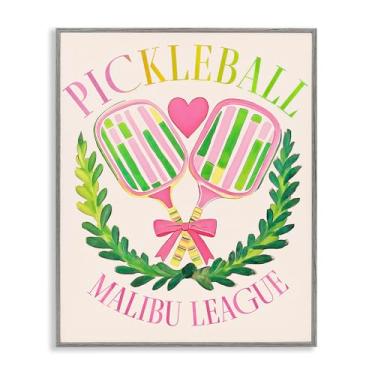 Imagem de Stupell Industries Pickleball Malibu League Gray Framed Giclee Art Design por Jess Stempel, 20 x 16