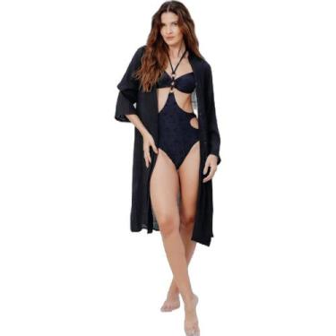 Imagem de Saída De Praia Areia Branca Chemise Baly Preta, P