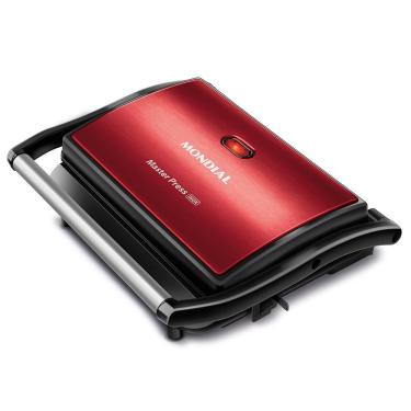 Imagem de Press Grill Red Ceramic Mondial Pg-01-rc Press Grill Red Ceramic Pg-01-rc 127v/60hz Inox Vermelho