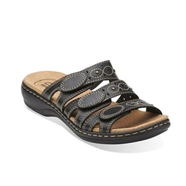 Imagem de Clarks Sandália feminina Leisa Cacti Slide, Couro preto, 10