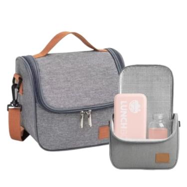 Imagem de Bolsa Térmica Versátil Com Alça Removível Ideal Para Marmita Trabalho Academia Escola Passeios E-Shop Center (Cinza)