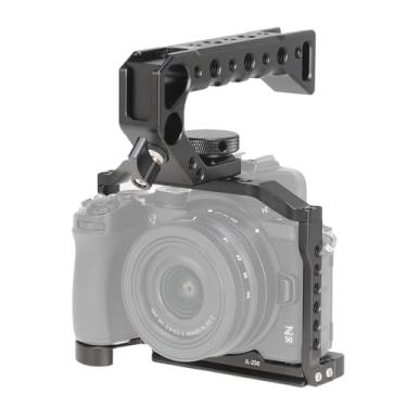 Imagem de FocusFoto Kit De Suporte Para Câmera Com Alça Superior Sem Espelho Nikon Z50, Sapata Fria Alumínio Vlog Vídeo, Montagem Parafuso 1/4"-20, Furos Localização 3/8"-16