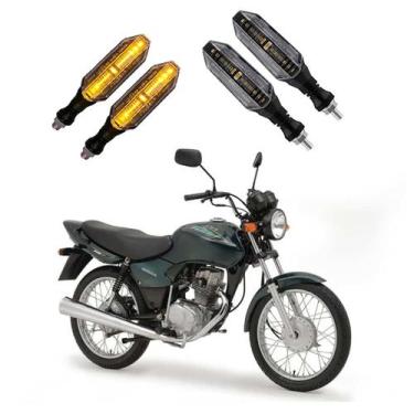 Imagem de KIT 4 Setas Esportivas Pisca de Led Modelo P26 Para Moto CG 125 TITAN 