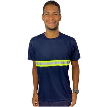 Imagem de Camiseta Manga Custa RESISTENTE com Faixa Refletivo Malha Fria Uniform