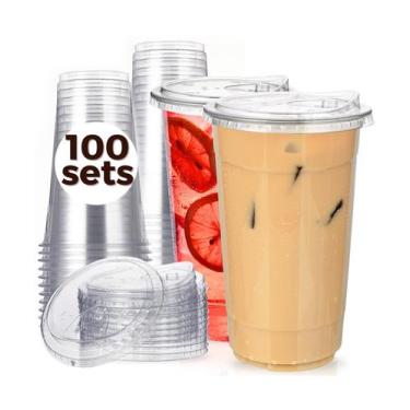 Imagem de Copos descartáveis Aatriet de 32 onças de plástico transparente com ta