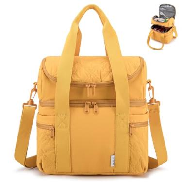 Imagem de NOL Natural Organic Lifestyle Lancheira feminina – Lancheira grande dupla com isolamento térmico, à prova de vazamento, reutilizável, lancheira com vários bolsos para piquenique de trabalho