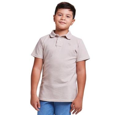 Imagem de Camisa Polo Infantil Menino Manga Curta Algodão - Daze Modas, Bege, 08