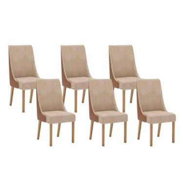 Imagem de Cadeira Sala de Jantar Ivy Kit 6 Un Nature/Courano/Caramelo/Creme - He