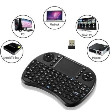 Imagem de Mini Teclado Wireless Bluetooth Touchpad Sem Fio Iluminado recarregáve