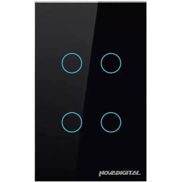 Imagem de Interruptor 4x2 Smart Wifi Inteligente Nova Digital 4 Botões Lite Pret