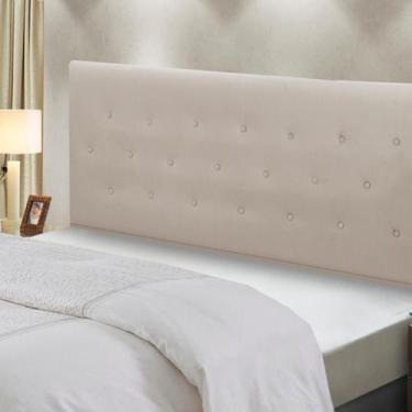 Imagem de Cabeceira de Cama Box Madeira Estofada Casal Montreal - D'Julia, Bege