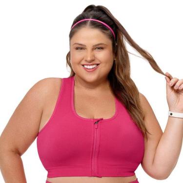 Imagem de Top Fitness Plus Size com Zíper e Bojo Removível Pitaya Zee Rucci, G1