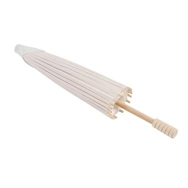 Imagem de Papel Tela Guarda-sol Clássico Chinês Japonês Guarda-chuva Decorativo Branco Casamento Festa Noiva para Foto Prop Display Decoração (φ29.5cm)