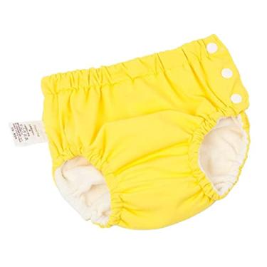 Imagem de simhoa Fraldas de Natação para Bebês Fraldas Laváveis Absorventes Reutilizáveis, Amarelo (for6-12KG)