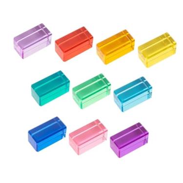 Imagem de Esquirla Conjunto de blocos de construção de arco-íris, brinquedo empilhável, colorido, transparente, ferramenta de arte de treinamento, cubos de acrílico de, 10 Peças