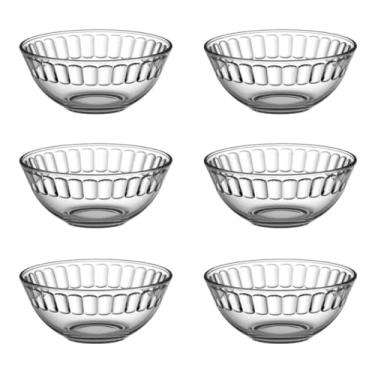 Imagem de Conjunto 6 Bowls de Vidro Transparente 300ml – Tigelas Resistentes para Sobremesas, Cereais, Frutas e Petiscos – Design Moderno e Empilhável