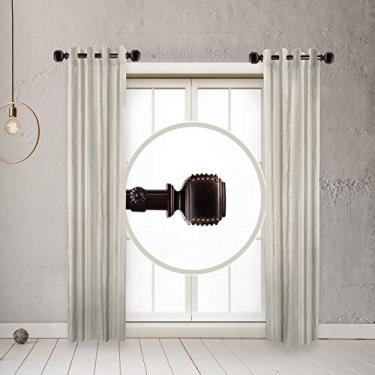 Imagem de RUDI Varão de cortina lateral de ameixa de 2,5 cm, 30,5 cm a 50,8 cm (conjunto com 2), bronze