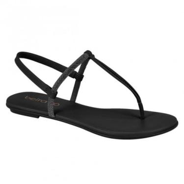 Imagem de Sandália rasteira beira rio metalizada 8384.769, Preto, 38