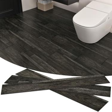 Imagem de WESTICK Piso Vinílico de Madeira Escura 6"x36" Piso de Madeira Marrom, Piso de Vinil À Prova D'Água, Piso de Vinil para Banheiro, para Sala de Estar, Quarto, Cozinha, Piso Laminado(6 X 36 Pol. Marrom)