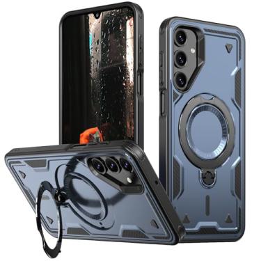 Imagem de SORAKA Capa para Samsung Galaxy A14 5G com suporte compatível com MagSafe chapa de ferro Capa resistente que absorve choques Proteção contra quedas de nível militar