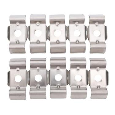 Imagem de Luqeeg A Fixação da Cerca da Haste Dupla de 10pcs, Grampo de Suporte de Aço Inoxidável Com Contas Reforçadas, Suporte de Grampo de Placa de Metal para Acessórios de 28 Mm-32mm,