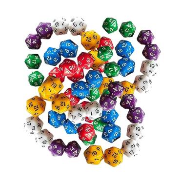 Imagem de UGPLM Dados poliédricos D20 de 60x 20 lados para jogo de mesa, sólido