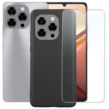 Imagem de TNKISRY Capa para Doogee Note 58 [6,7 polegadas], capa macia de TPU preto, posição precisa do orifício, película protetora de tela temperado [2 unidades]