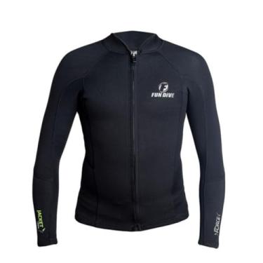 Imagem de Fun Dive Jaqueta de Neoprene 1.5mm, Preta, com Zíper Frontal, XS-3XL, para Esportes Náuticos, Surf, Mergulho Leve, Stand Up Paddle (Preto, M)