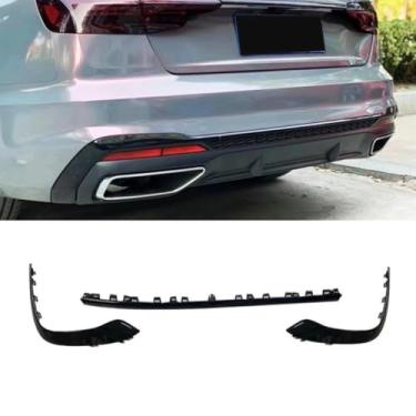 Imagem de Peça de modificação do difusor de lábio do spoiler traseiro do carro compatível com A4L 2020 capa protetora de para-choque acessórios de carro