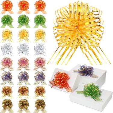 Imagem de Poen 24 piezas lazos grandes de organza de 6" para tirar - Navidad