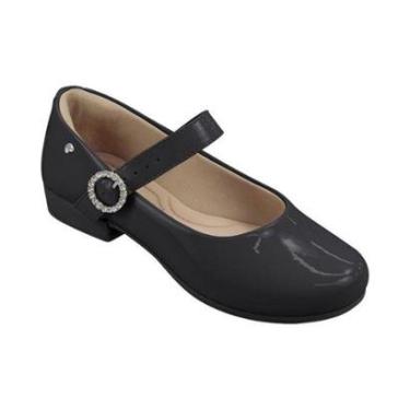 Imagem de Sapatilha Infantil Pampili Lana Sapato Preto Verniz Festa-Feminino