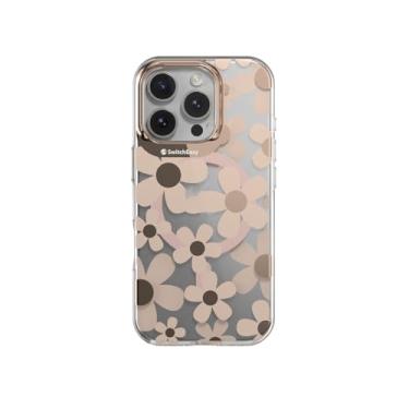 Imagem de SWITCHEASY Capa protetora para celular Fleur M rosa flor floral para iPhone 16 Pro | 6,3 polegadas, padrão 3D, compatível com MagSafe, para mulheres