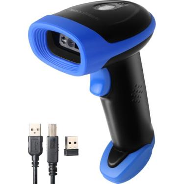 Imagem de Scanner de código de barras 3 em 1 compatível com 2,4 G sem fio e função Bluetooth e conexão com fio, Smart Phone, tablet, PC, leitor de código de barras CCD