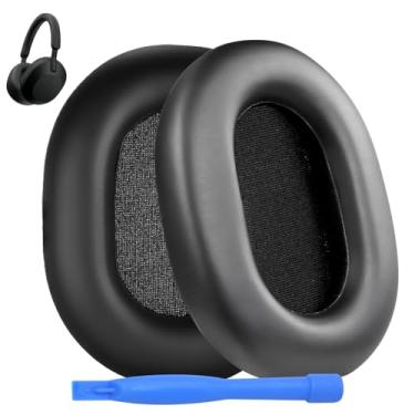 Imagem de Almofadas auriculares de substituição para fones de ouvido Sony WH-1000XM5 com cancelamento de ruído da MMOBIEL – Almofadas de espuma de memória e proteína PU – Substituição de almofadas auriculares
