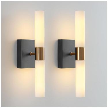 Imagem de Conjunto de Luminárias de Parede em Estilo Moderno, 2 Peças, 110V 10W, KUZZULL, Preto F...