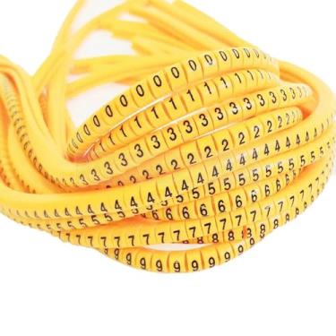 Imagem de Marcadores De Cabo Amarelos EC-0/1/2/3/5/8, Tubos De PVC Macio Para Numeração De Fios De 0,5-35mm², 120/600 Unidades, Identificação Elétrica Durável Com Código De Cores(2.5mm² 600pcs)