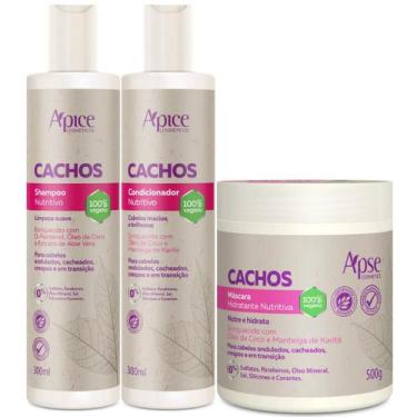 Imagem de Kit Apice Cachos Nutritivo Shampoo 300ml Condicionador 300ml Máscara 5