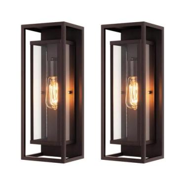 Imagem de Arandela de parede externa mirrea 18" em bronze polido a óleo, pacote 