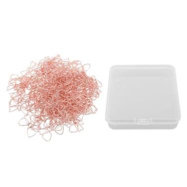 Imagem de GLOGLOW Clipes de Papel, Design Em Formato de Com Fio de Metal Antiderrapante, 100 Peças Com Caixa de Armazenamento, para Organização de Documentos Domésticos, Escola de Escritório (Ouro rosa)