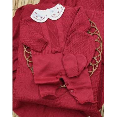 Imagem de Saída de Maternidade em Tricô - Samy Baby, Vermelho