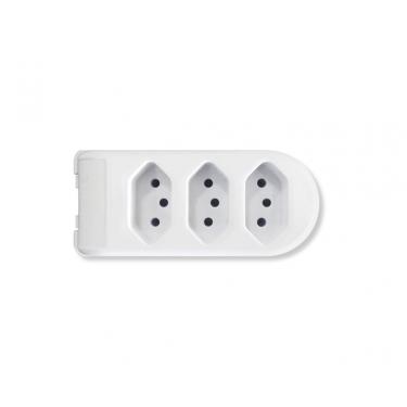Imagem de Tomada Barra 3 Tomadas 2P+T 10A 250V Branca