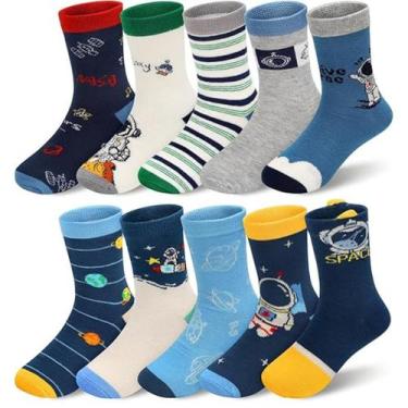 Imagem de Kit 12 Pares De Meia Infantil Cano Longo Menino 2, 4, 6, 8 e 12 anos D